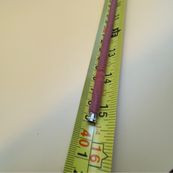 1970s Ghana Krobo Pink Vinyl Heishi Boho Choker w/ Antique Striped Trade Bead 💖 - Picture 7 of 12